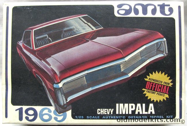 AMT 1/25 1969 Chevrolet Impala 2 Door Coupe - Stock or Custom, Y909-200 plastic model kit
